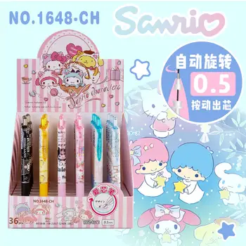 36шт Механичен молив Sanrio 0,5 мм ученик Cartoony движещ се молив Kuromi Melody Hello Kitty Сладки канцеларски материали на Едро