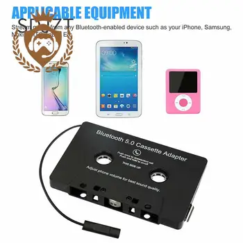 Универсална Касета Bluetooth 5,0 Адаптер Конвертор Автомобили Магнитола Аудиокассета За Aux Стерео Музикален Адаптер За Касетофон С Микрофон Adap