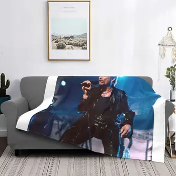 Одеало Johnny Hallyday в стил хип-поп, фланелевое демисезонное дышащее супер меко покривало за легло за домашния офис, покривки за легло
