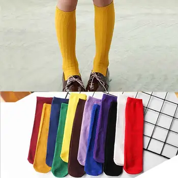1 чифт пролетно-есенен детски чорапи от 3 до 10 години, дантелени памучни чорапи дишащи с двойна игла, обикновена чорапогащи за малки момичета, ученически
