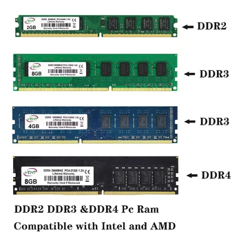 50 БР. Модул Памет на КОМПЮТЪРА, RAM Memoria Настолен компютър 2 GB DDR2-667 PC2 800 1600 MHZ 1333 UDIMM PC3 12800U 4 GB DDR3 DDR4 8 GB оперативна памет