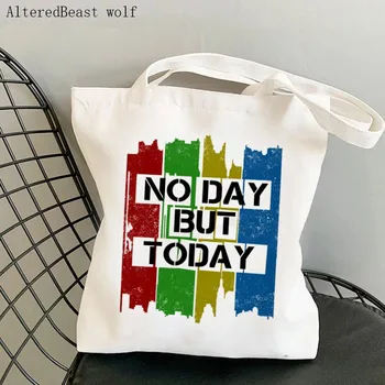 Дамски чанта за пазаруване No Day But Today, чанта с принтом 