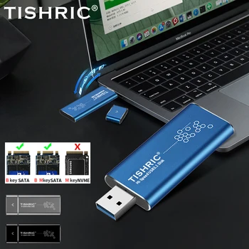 Корпуса на твърдия диск TISHRIC M. 2 NGFF за USB3.0 USB Твърд диск SSD Корпус, без кабел за 2230 или 2242 NGFF (M. 2) SATA SSD Корпус