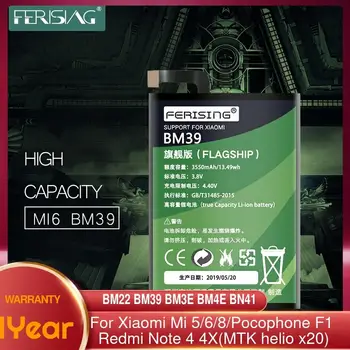 Оригинална Батерия FERISING BM22 BM39 BM3E BM4E BN41 За Xiaomi Mi 5 6 8 Pocophone F1/Redmi Note 4 4X Сменяеми Батерии за телефони