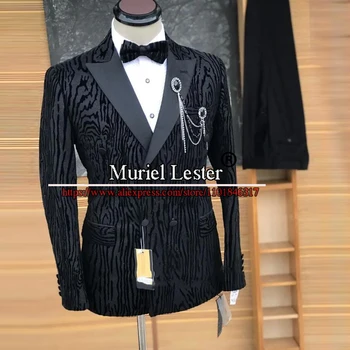 Мъжки Сватбени костюми с леопардовым принтом, оборудвана двубортный яке + панталон, 2 броя, бизнес смокинг за бала, изработена по поръчка 2022