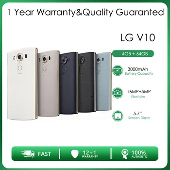 LG V10 VS990 4GB + 64GB Възстановени-Оригинален отключени 5,7-инчов евтин мобилен телефон с безплатна доставка и бързо зареждане