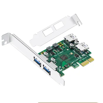 Адаптер за карти за разширяване на USB 3.0 PCI-E, 4 порта, вграден 2 порта отзад, 2 USB порта 3 за PCIE PCI Express, преходна карта