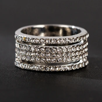 2020 Нови модни Годежни пръстени с кристали сребрист цвят за жени, луксозно брилянтният пръстен с цирконием, бижута, Подаръци за партита, модни бижута