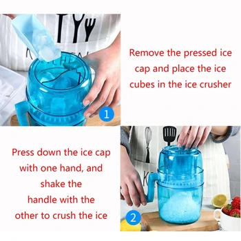 Трошене на лед, мини-самобръсначка, раздробяване на лед, ръчна Машина за приготвяне на шейкове във формата на Снежен Конус, Машина за смачкване на блокове лед, Машина за киша