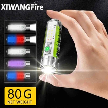 Супер ярки led фенерче с бял/червен/син/лилав странична светлина Силни магнити 30 W USB акумулаторна лампа