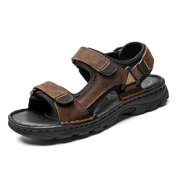 Плажни обувки от велур Jumpmore, улични сандали, мъжки ежедневни удобни меки обувки на равна подметка, размер 38-48