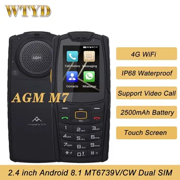 AGM M7 IP68 Водоустойчив 4G Здрав телефон 1 GB + 8 GB/2 GB + 16 GB 2500 ма 2,4 инча Android 8,1 MT6739V/CW WiFi Смартфон с две SIM карти