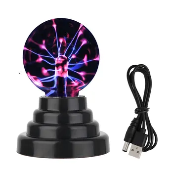3-Инчов Плазмен Балон Атомосфера лека нощ Лавовая Лампа се Захранва От USB или Батерии AAA Детски Подарък Магическа Светкавица LED Lampen