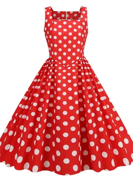 Ретро 50-те години, летни рокли на бретелях с копчета отпред в грах, новост 2023 г., Винтажное дамско памучно ежедневното рокля миди с колан