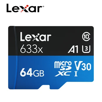 Lexar Micro SD 128 GB 32 GB 64 GB, 256 GB, 512 GB Micro SD Карта SD/TF Flash-карта U1 U3 4K V10 V30 microSD Карта за Телефон TF633X