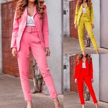 Модерен сако с дълъг ръкав 2023, ежедневни панталони, комплекти от две части, дамски комплекти outifits