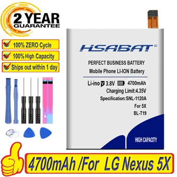 Батерия HSABAT BL T19 за LG Nexus 5X Батерия H790 H791 H798 BLT19 4700 mah Батерия BL-T19