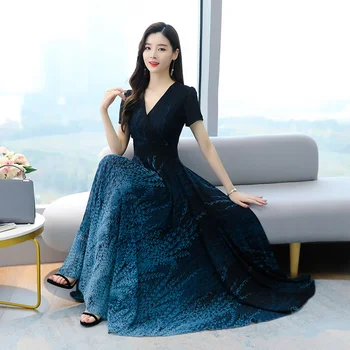 2021 нова рокля, лятна рокля версия на корейския голям размер за темпераментни дами, на малка рокля, с широки распашонками