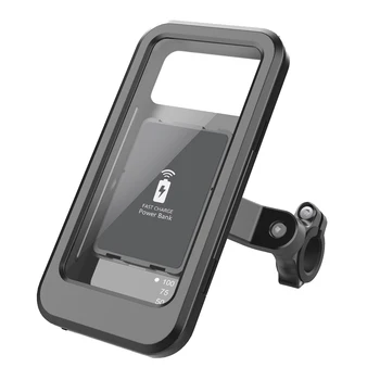 Водоустойчив Титуляр за телефон на колело, бързо зареждане, монтиране на кормилото на мотоциклета за 4,5-6,8 инчов смартфон, велосипедна стойка
