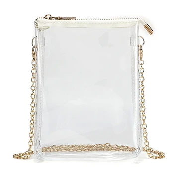 Модерна Дамска чанта през рамо с прозрачна, фина веригата от PVC, в чантата си за телефон на веригата, мини-желейная дамска чанта-месинджър
