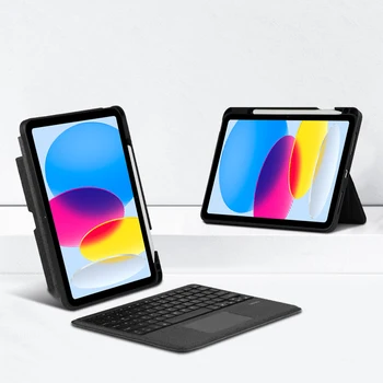 Клавиатура Funda за iPad 10 поколение калъф Тъчпад с подсветка Teclado за iPad 10 9 2022 калъф руски испански арабски клавиатура