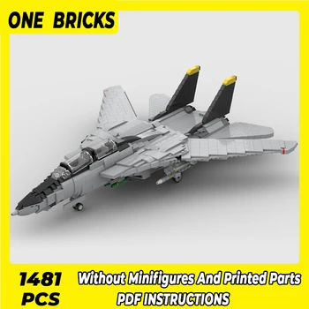 Moc Строителни блокове на Военната модел на реактивен изтребител F-14 Технически тухли си САМ 