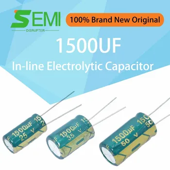 1500 uf на 6.3 10 16 25 35 50 В Високочестотен низкоомный вграден електролитни кондензатори зелено злато