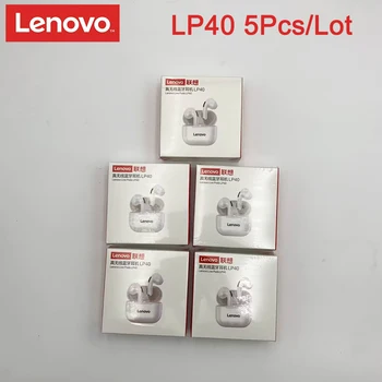 Безжични Слушалки Lenovo LP40 TWS Bluetooth 5.0 От Две Стерео Бас, Сензорно Управление, Защита от Изпотяване в продължителен режим на готовност на Слушалката 5 бр./лот