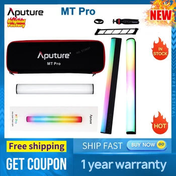 Aputure MT Pro RGB Пълноцветен Клиенти лампа RGBWW 2000K 10000 K 36 Пиксела 7,5 W CCT Магнитен дистанционно Управление с приложение за запис на Видео