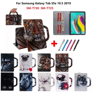 За Samsung Galaxy Tab S5e 10.5 2019 SM-T720 SM-T725 Преносим Калъф за Таблет с Каишка за Ръка Защитно покритие с Дивите Животни във формата на Миди