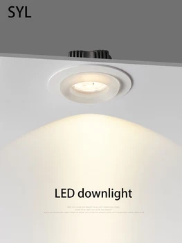 Led Лампа-Вградени Кръг На Тавана Лампа 7 W Прожектор Акрил Бял Черен Лампа 110 В На 220 В Foco За Хола На Дома