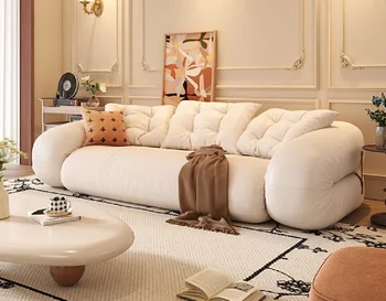 Текстилен диван от тофу, хол, просто модерна технологичная плат, нова тройна облачен диван