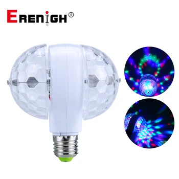 Коледна лампа за дискотеки LED RGB E27 85-265 В, автоматична въртяща се энергосберегающая крушка за декорация на партита