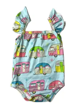 Гореща разпродажба на детски дрехи гащеризон за момиченце с хубави анимационни принтом кола, гащеризон потайных копчета