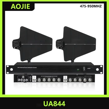 Антена сплитер Aojie UA844 Колектор микрофонного сплитер UA844 за антенного усилвател на безжична система за