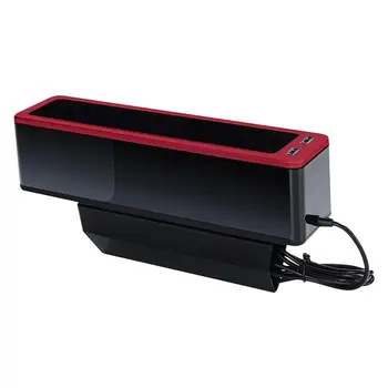 Модни универсална кутия за съхранение и организация в кола с USB порт за зареждане и вградена подложка от PVC за лесно почистване