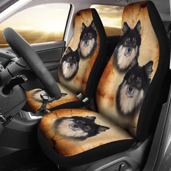 Красиви калъфи за автомобилни седалки с принтом финландския лапландца, Комплект от 2 теми, аксесоари за кола, калъф за седалка