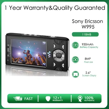 Sony Ericsson W995 Рециклирани Оригинален отключени мобилен телефон W995 W995A 8.1 MP камера с високо качество, безплатна доставка, рециклирани