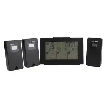3-Канален термометър за вътрешна и външна употреба, безжичен монитор температура и влажност на въздуха, часовник с прогнозата за времето