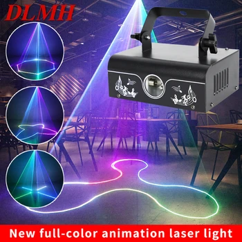DLMH 4D Лъч Анимационен Лазер Лампа Led Фенерче С Гласов контрол Живописна За KTV Bar