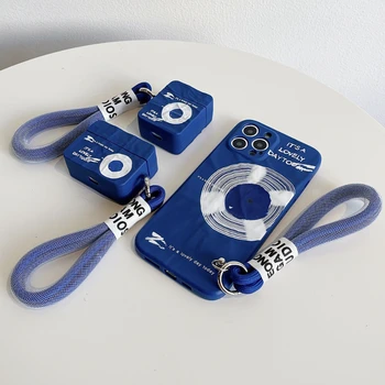 Ins Klein Blue CD-плейър Седалките за слушалки Airpods 2 1 3 Pro 2 Калъф Funda Калъф за слушалки Apple Airpods Air Шушулките Pro