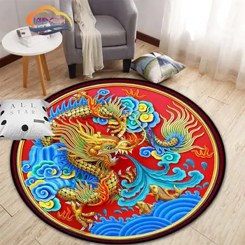 През цялата килим с китайски дракон, нескользящий мат в ретро-в китайски стил, мат хол, спалня, червен кран, подложка за чай вечеря в национален стил