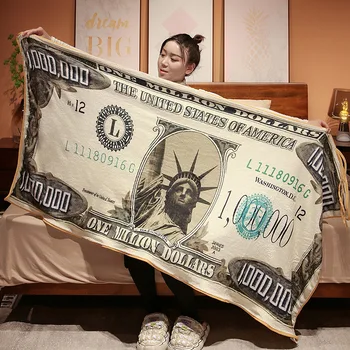 Креативни, забавни фланелен одеяла, една милионна банкнота, Одеало за кондициониране на въздуха, Универсално офис одеало за спане, Four Seasons