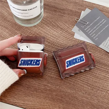 Опаковки за шоколадови закуски Snickers Калъф за слушалки AirPods 1 2 3 2021 Pro Pro2 Безжична Bluetooth слушалка SNICKERS Headphone