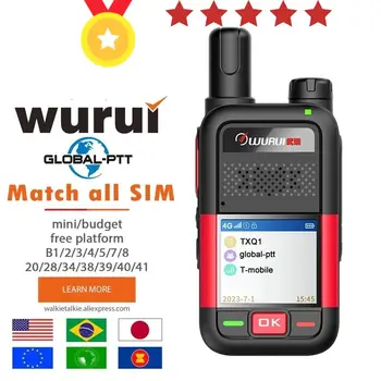 Wurui N8 global-пр POC преносима радиостанция 4G интернет Двустранен радиокомментарий дълги GSM телекомуникации телефони радиус на действие 1000 км