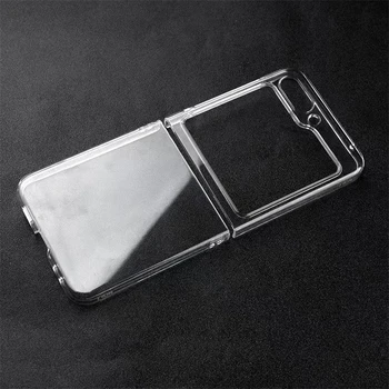 Устойчив на удари Калъф за Samsung Galaxy Z Flip 5 Case изключително тънък HD Прозрачен Преден Заден Защитен Калъф Flip5 5G PC Прозрачен Калъф