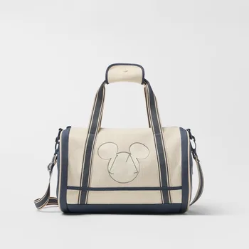 Чанта за боулинг с Мики Маус от Дисни, холщовая чанта-месинджър за момичета и момчета, чанта през рамо, чанта за багаж, чанта