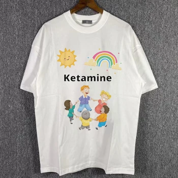 Ketamine Kids Саркастичен Влажен Мем С Цитат, Забавни Тениски, Дамски Графична Градинска Дрехи, Лятна Тениска с къс ръкав, Мъжки Дрехи
