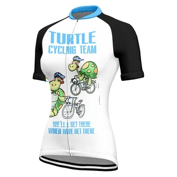 Дамски велосипедна фланелка с бял принтом, бързосъхнеща, спортно облекло, монтиране трикотаж за скоростно спускане, велосипедна дрехи с къс ръкав