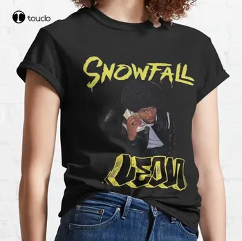 Класическа тениска Snowfall Leon поръчка на тениска с дигитален печат за тийнейджъри, Унисекс, модни забавно новост Xs-5Xl